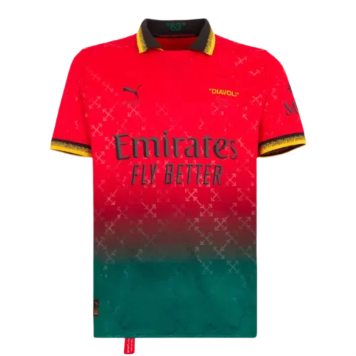 24/25 AC Milan x Off White Red Jersey