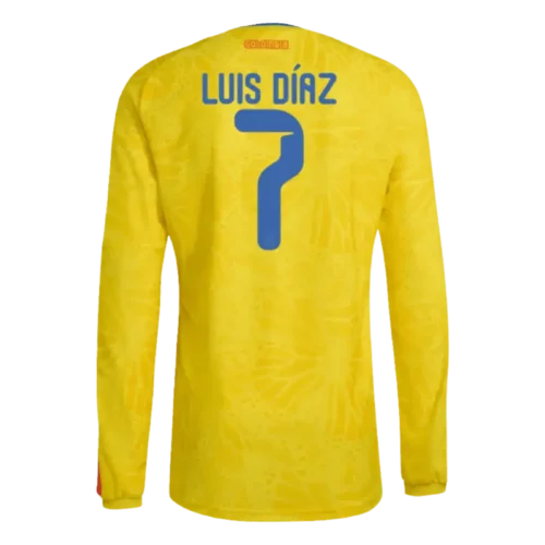 Luis Diaz 2026 Colombia Long Sleeve Home Jersey